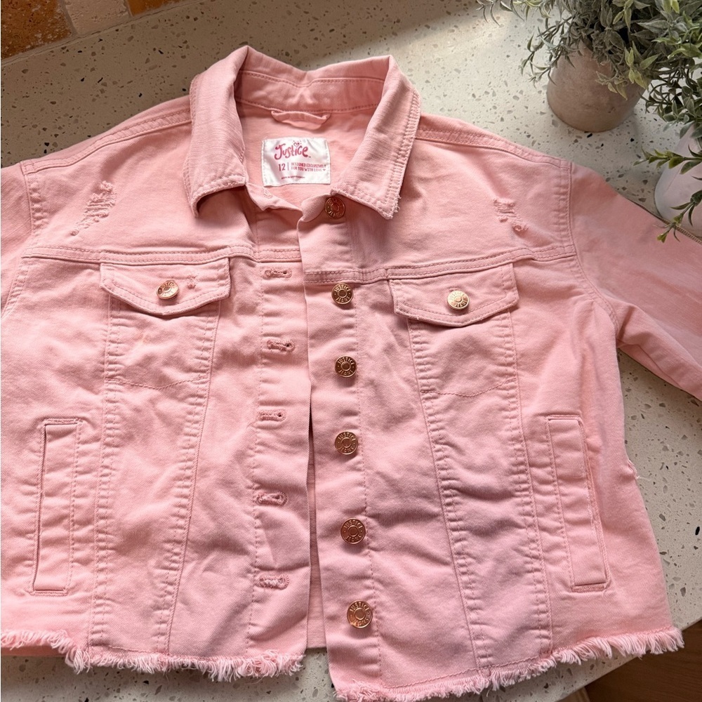 Justice Blush Pink Jacket 12 Y2K - Picture 6 of 6